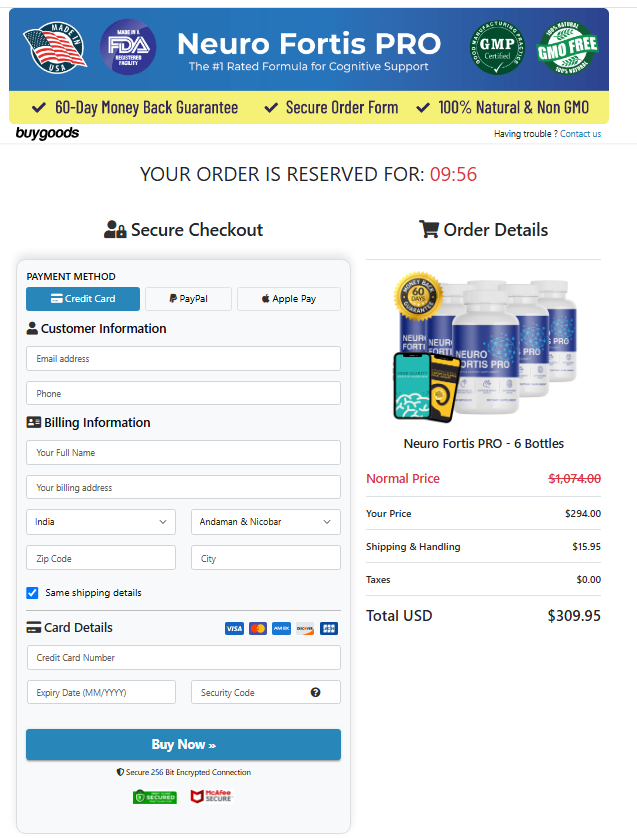 Neuro Fortis  order page